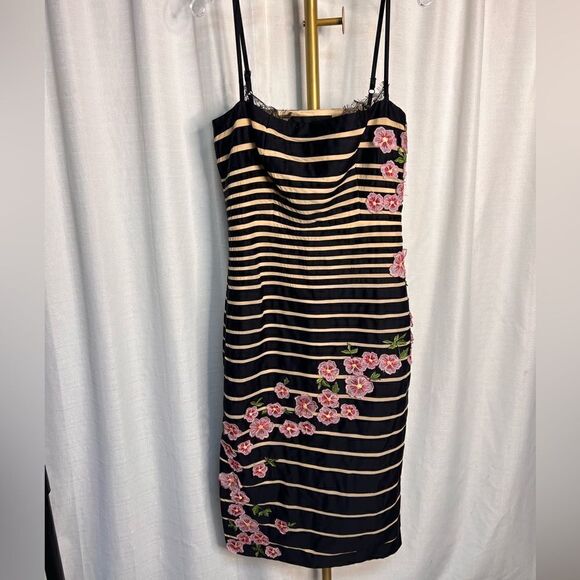 Maeve x Anthropologie Striped Floral Appliqué Midi Dress - Picture 5 of 10